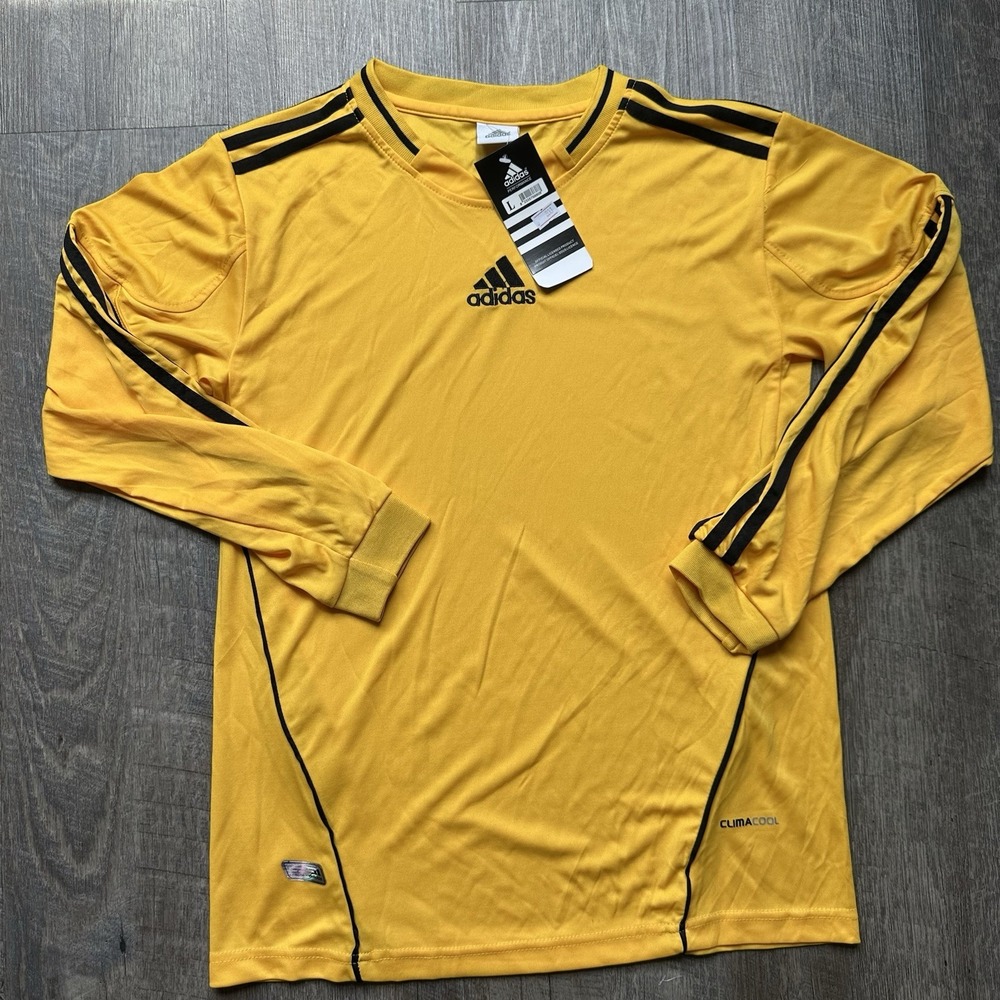 VTG Boot Flea Market Goalkeeper Yellow Black Adidas Football Longsleeve Shirt L